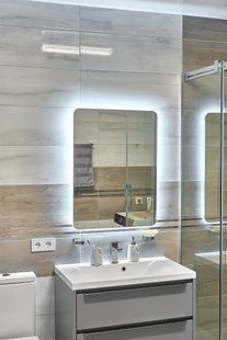 Зеркало с LED подсветкой  600х800мм. в ванную комнату прямоугольное MR-14 Global Glass