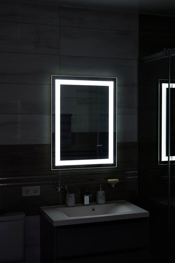 Дзеркало з LED підсвіткою 600х800мм. у ванну кімнату прямокутне MR-1 Global Glass