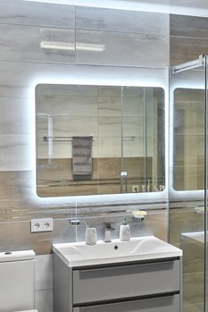 Зеркало с LED подсветкой  1000х800мм. в ванную комнату прямоугольное MR-14 Global Glass