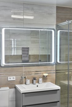 Зеркало с LED подсветкой  1200х800мм. в ванную комнату прямоугольное MR-2 Global Glass