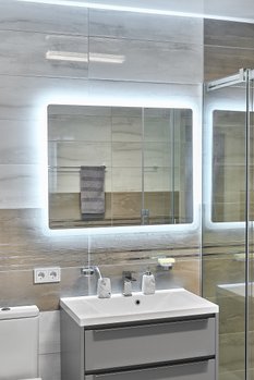 Дзеркало з LED підсвіткою 1000х800мм. у ванну кімнату прямокутне MR-3 Global Glass