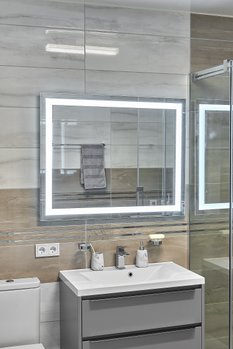 Зеркало с LED подсветкой  1000х800мм. в ванную комнату прямоугольное MR-5 Global Glass