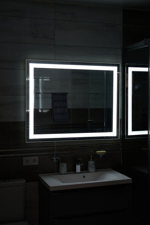 Дзеркало з LED підсвіткою 1000х800мм. у ванну кімнату прямокутне MR-5 Global Glass