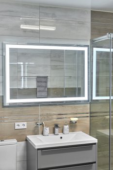 Зеркало с LED подсветкой  1200х800мм. в ванную комнату прямоугольное MR-5 Global Glass