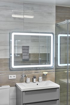 Дзеркало з LED підсвіткою 1000х800мм. у ванну кімнату прямокутне MR-4 Global Glass