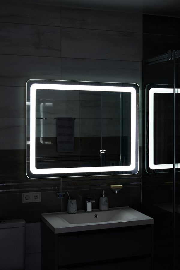 Дзеркало з LED підсвіткою 1000х800мм. у ванну кімнату прямокутне MR-4 Global Glass