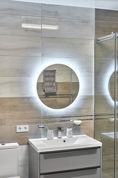 Дзеркало з LED підсвіткою 600х600мм. у ванну кімнату кругле MR-8 Global Glass