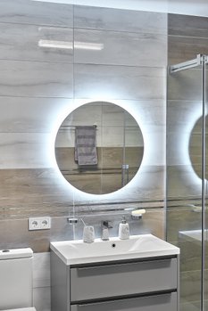 Дзеркало з LED підсвіткою 700х700мм. у ванну кімнату кругле MR-8 Global Glass