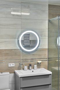Зеркало с LED подсветкой  600х600мм. в ванную комнату круглое MR-9 Global Glas