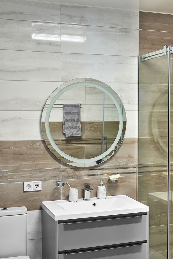 Дзеркало з LED підсвіткою 800х800мм. у ванну кімнату кругле MR-9 Global Glass