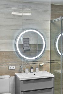 Зеркало с LED подсветкой  900х900мм. в ванную комнату круглое MR-9 Global Glass