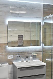 Зеркало с LED подсветкой  1000х800мм. в ванную комнату прямоугольное MR-13 Global Glass